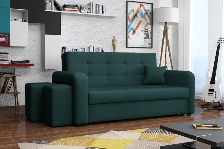 FALCONE III rozkládací pohovka s úložným prostorem a taburety