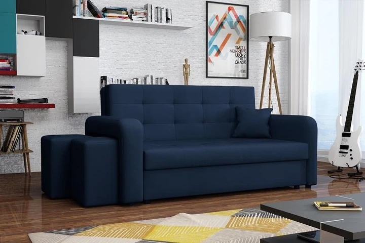 FALCONE III rozkládací pohovka s úložným prostorem a taburety