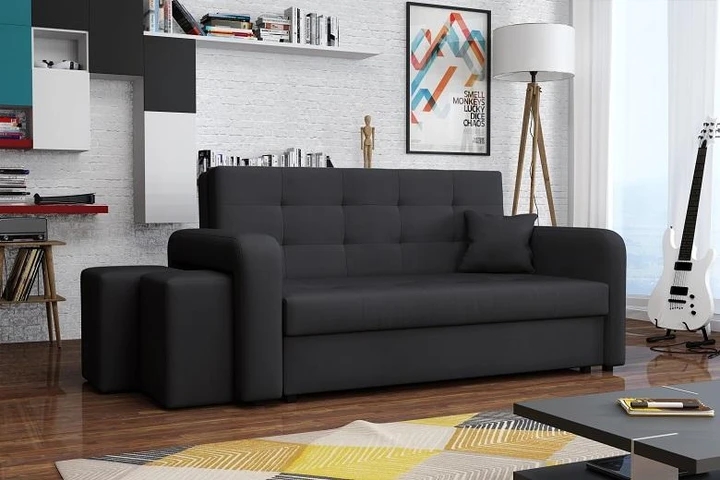 FALCONE III rozkládací pohovka s úložným prostorem a taburety