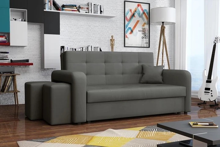 FALCONE III rozkládací pohovka s úložným prostorem a taburety