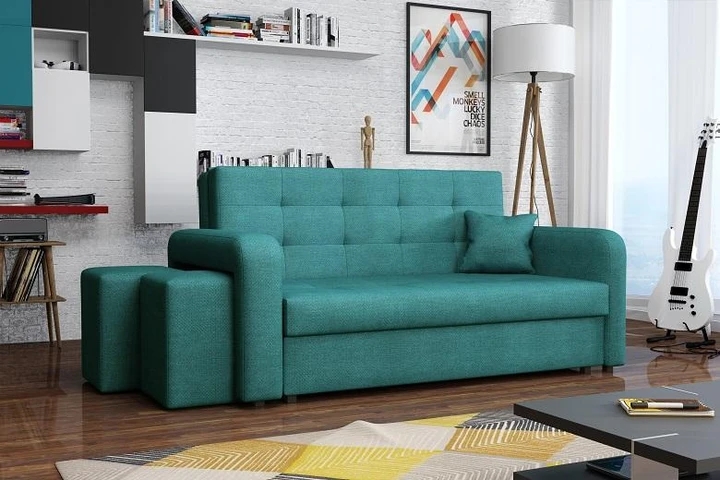 FALCONE III rozkládací pohovka s úložným prostorem a taburety