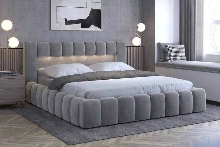 EGON 160x200 elegantní čalouněná postel s kovovým roštem