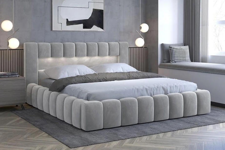 EGON 160x200 elegantní čalouněná postel s kovovým roštem