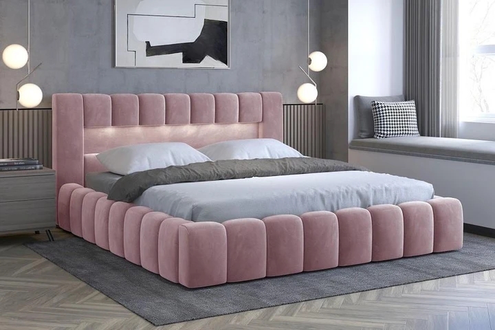 EGON 160x200 elegantní čalouněná postel s kovovým roštem