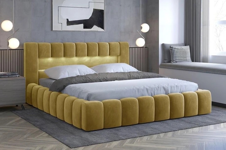 EGON 160x200 elegantní čalouněná postel s kovovým roštem