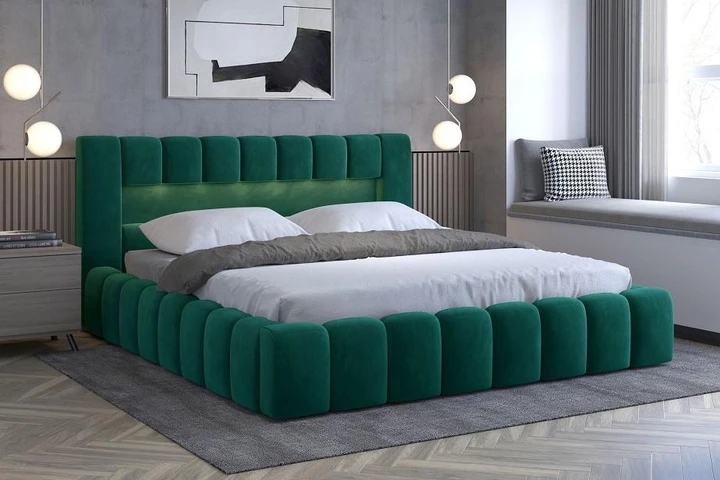 EGON 160x200 elegantní čalouněná postel s kovovým roštem