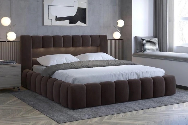 EGON 160x200 elegantní čalouněná postel s kovovým roštem