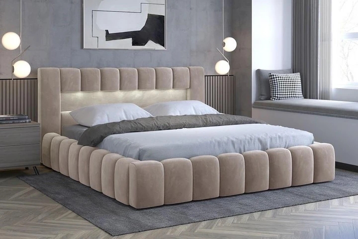 EGON 160x200 elegantní čalouněná postel s kovovým roštem