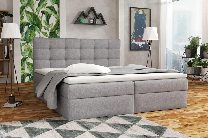 APIRO kontinentální postel boxspring 200x200 s úložným prostorem