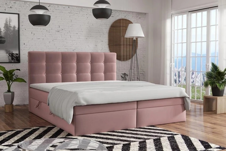 FERNO kontinentální postel boxspring 200x200 s úložným prostorem