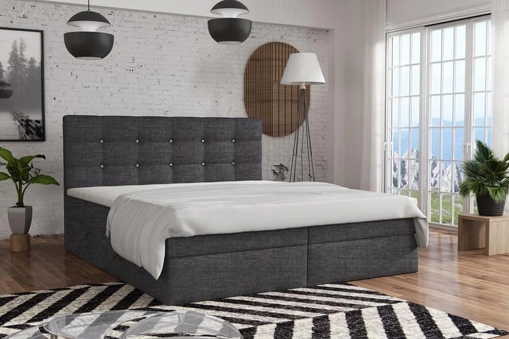 FERNO kontinentální postel boxspring 200x200 s úložným prostorem