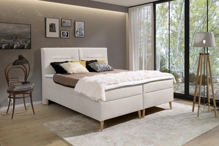 LUIS kontinentální postel boxspring 180x200 s úložným prostorem