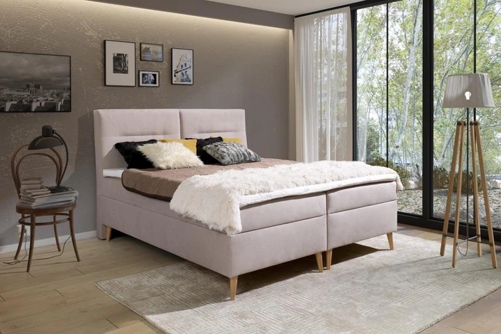 LUIS kontinentální postel boxspring 180x200 s úložným prostorem