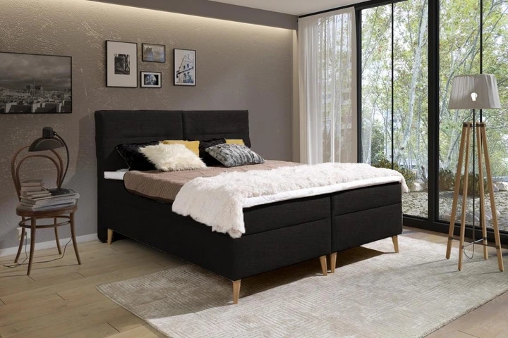 LUIS kontinentální postel boxspring 180x200 s úložným prostorem