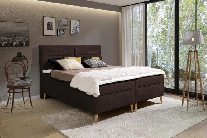 LUIS kontinentální postel boxspring 180x200 s úložným prostorem