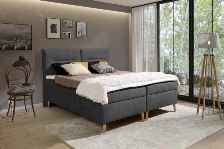 LUIS kontinentální postel boxspring 200x200 s úložným prostorem