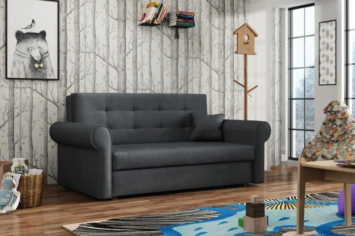 FLAVIE III rozkládací pohovka s úložným prostorem, šedá