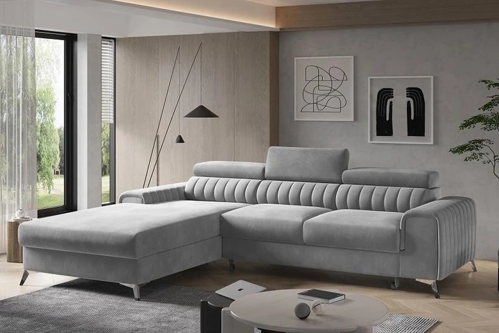 BELMONDO moderní rozkládací rohová sedačka s polohovacími záhlavníky