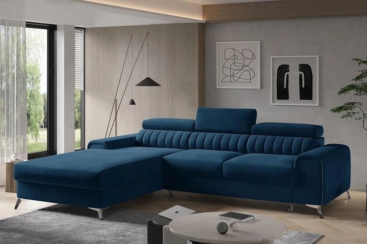 BELMONDO moderní rozkládací rohová sedačka s polohovacími záhlavníky