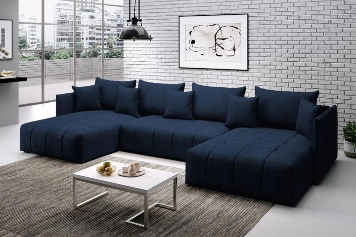 DAVOS rozkládací sedací souprava ve tvaru U s úložným prostorem