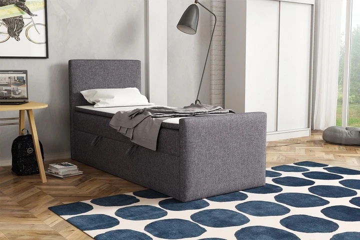 BOHO kontinentální postel boxspring 90x200 s úložným prostorem