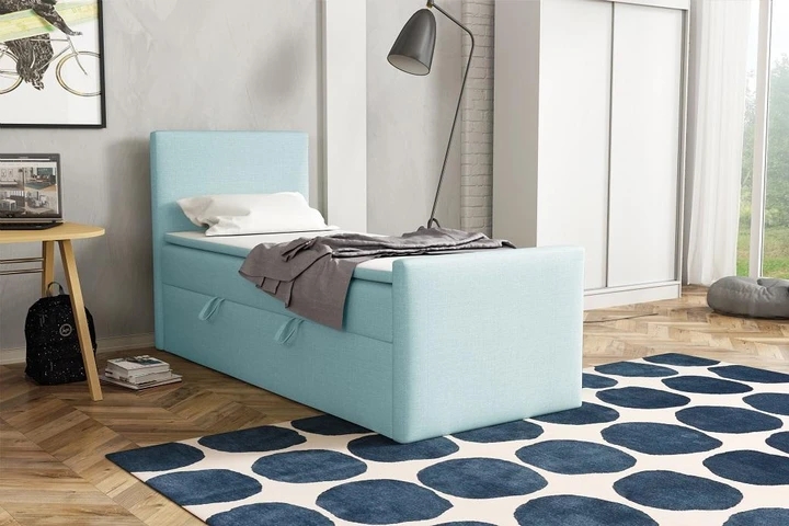 BOHO kontinentální postel boxspring 90x200 s úložným prostorem