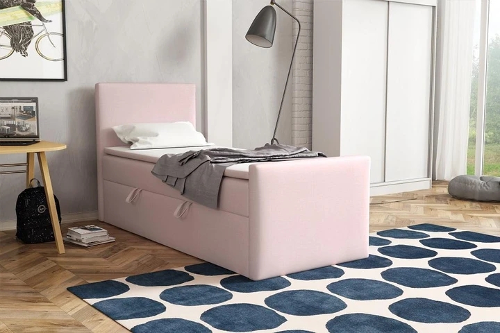 BOHO kontinentální postel boxspring 90x200 s úložným prostorem