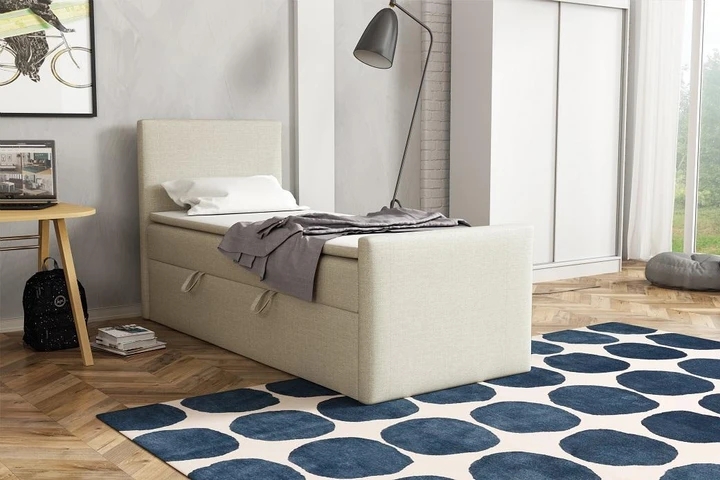 BOHO kontinentální postel boxspring 90x200 s úložným prostorem