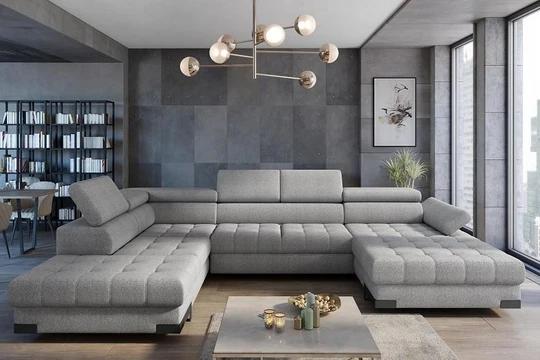 BRINE XL sedací souprava ve tvaru U s regulovatelnými záhlavníky