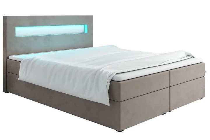 MALONE 180x200 cm kontinentální postel boxspring s led osvětlením