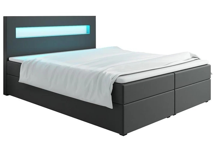 MALONE 180x200 cm kontinentální postel boxspring s led osvětlením