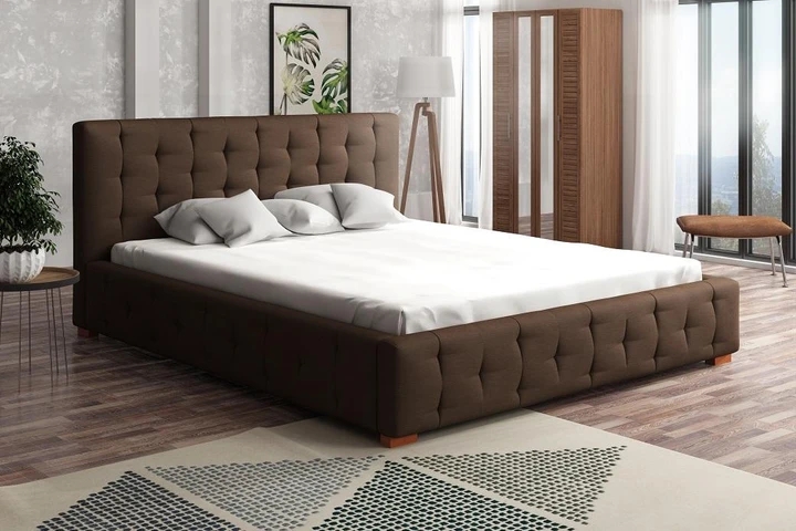 MONTORIO 200x200 elegantní čalouněná postel s prošitím