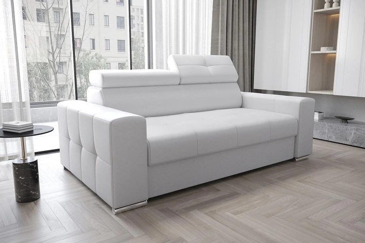 LINDE 2 elegantní pohovka s polohovacími záhlavníky v pravé kůži