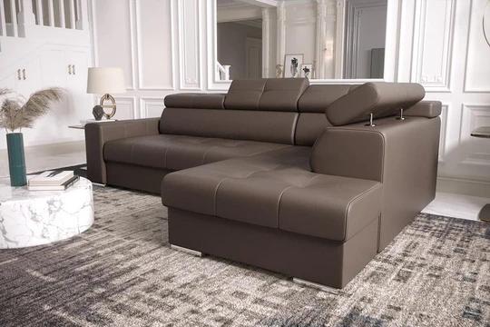 LINDE 4 elegantní sedací souprava s polohovacími záhlavníky v pravé kůži