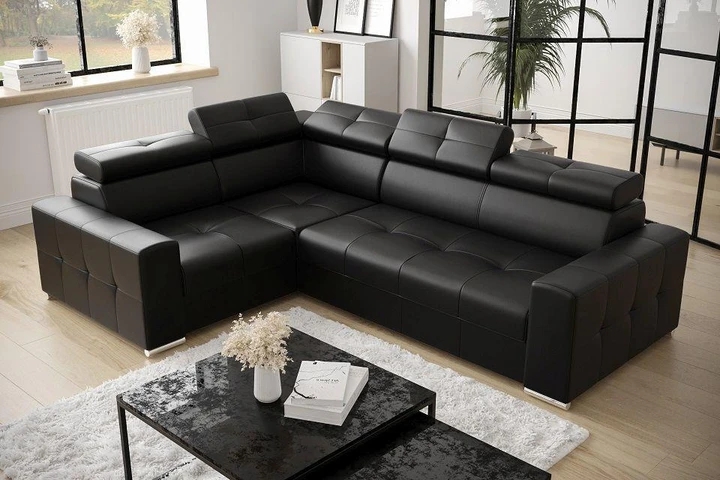 LINDE 5 elegantní sedací souprava s polohovacími záhlavníky v pravé kůži