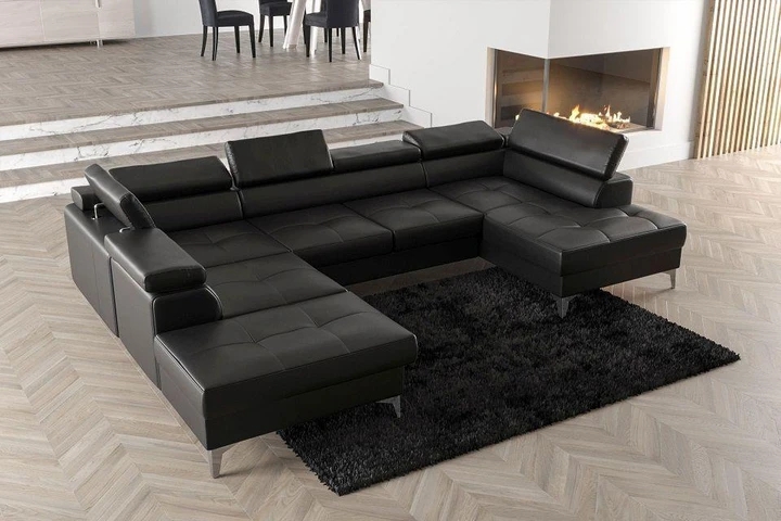 TUSCI MAX II moderní sedací souprava ve tvaru do U s rozkládací funkcí