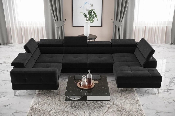 TUSCI MAX I moderní sedací souprava ve tvaru do U s rozkládací funkcí