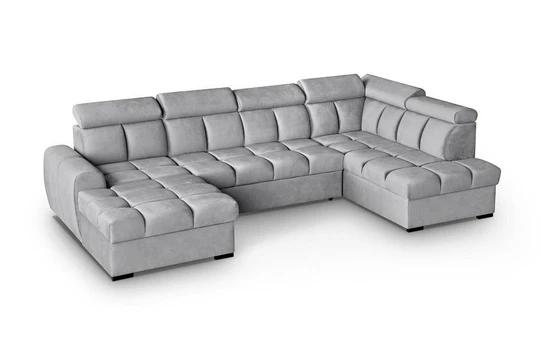 GREY moderní sedací souprava ve tvaru U s polohovacími záhlavníky