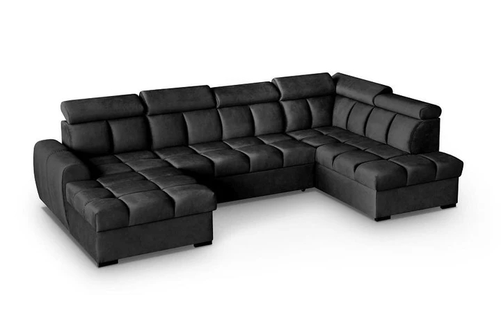 GREY moderní sedací souprava ve tvaru U s polohovacími záhlavníky