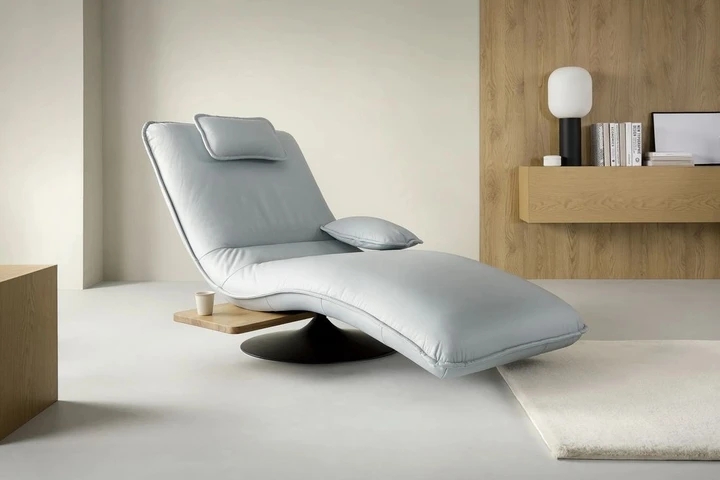 VIGO moderní lenoška s otočným mechanismem, pravá kůže