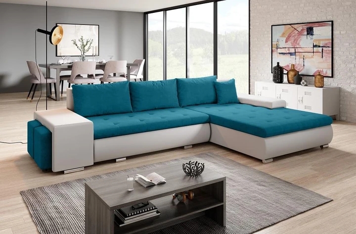 ROMEO rozkládací sedačka s úložným prostorem a dvěmi taburety