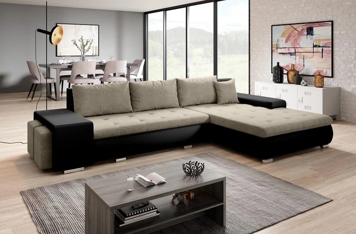 ROMEO rozkládací sedačka s úložným prostorem a dvěmi taburety