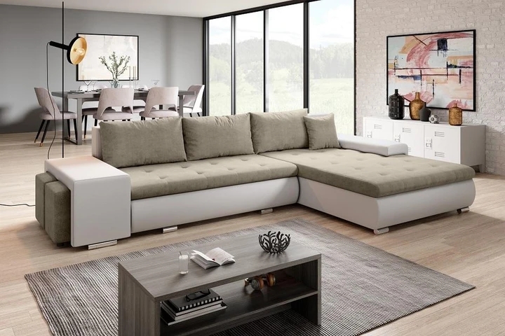 ROMEO rozkládací sedačka s úložným prostorem a dvěmi taburety