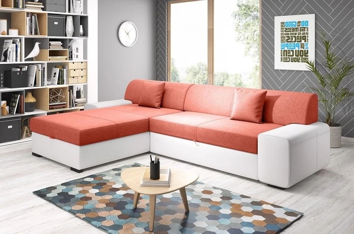 FEDERIKO rohová rozkládací sedačka s úložným prostorem