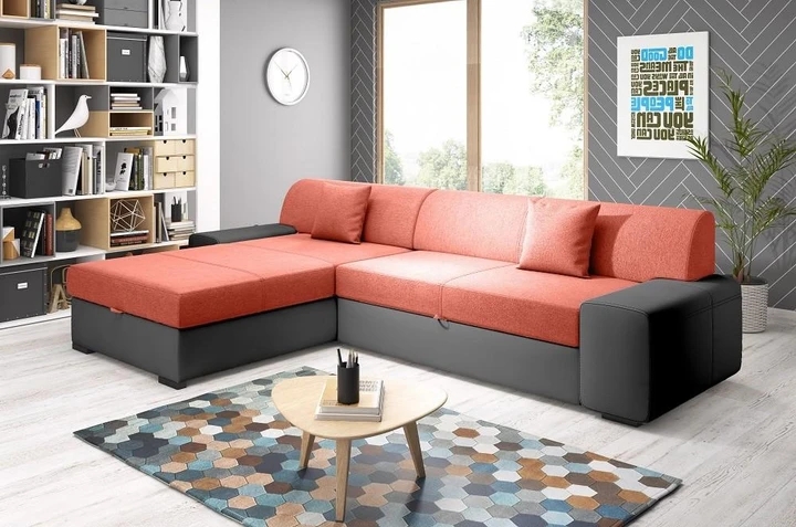 FEDERIKO rohová rozkládací sedačka s úložným prostorem