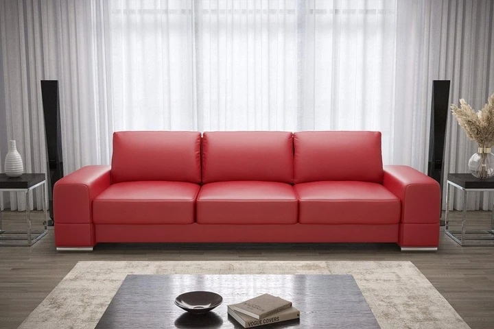 PRESTON klasická rozkládací pohovka s úložným prostorem v pravé kůži