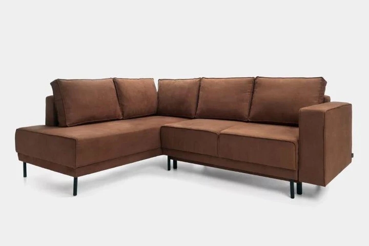 ODENSE L minimalistická rozkládací rohová sedačka s úložným prostorem