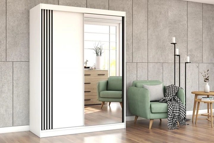 NIKOL 07 šatní skříň se zrcadlem a posuvnými dveřmi