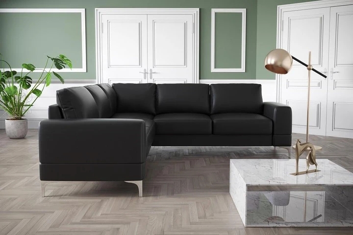 SANSA MAX moderní rozkládací rohová sedačka s úložným prostorem v pravé kůži