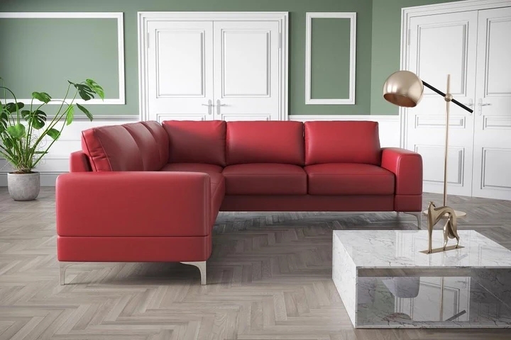 SANSA MAX moderní rozkládací rohová sedačka s úložným prostorem v pravé kůži